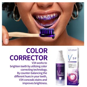 Dentifrice blanchissant des dents, couleur V34, violet