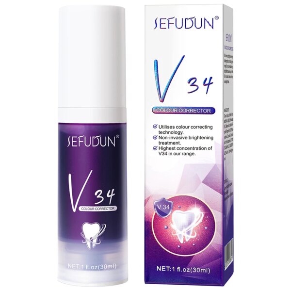 Dentifrice Blanchissant V34 Violet – Correction de Teinte