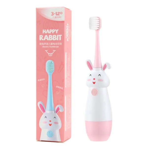 Brosse a dent electrique enfant, brosse à dents sonique portable, brosse à dents en fourrure douce coordonnante