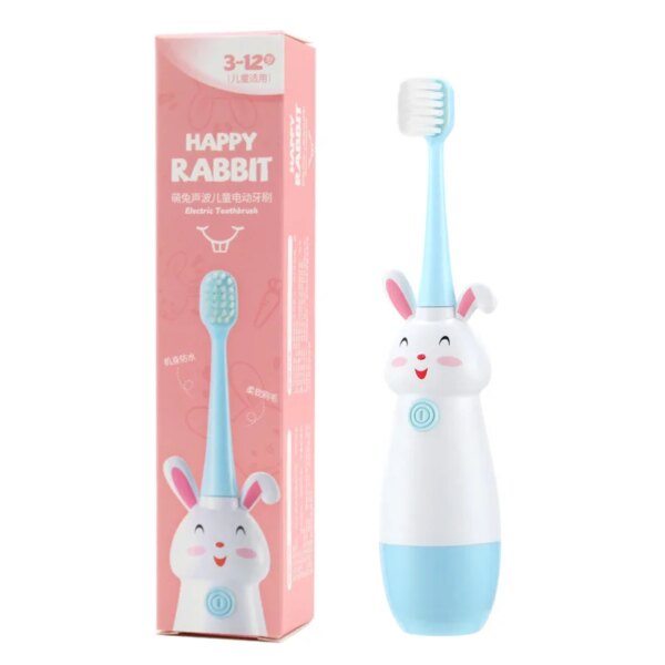 Brosse a dent electrique enfant, brosse à dents sonique portable, brosse à dents en fourrure douce coordonnante