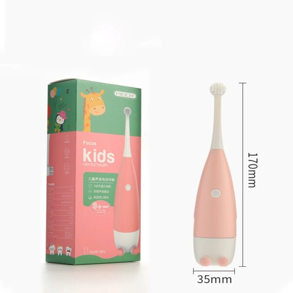 Brosse à dents électrique pour enfants, poils souples, petit stylo mignon, tête de brosse de remplacement EcolCartoon