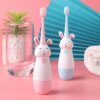 Brosse à dents électrique sonique pour enfants de 3 à 12 ans, motif lapin de dessin animé