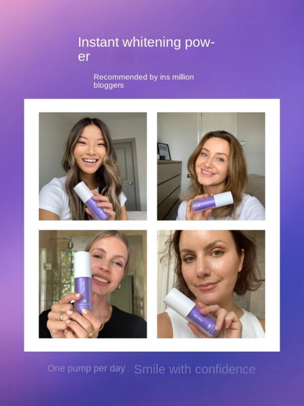 Hismile  V34 Dentifrice violet pour le blanchiment des dents, élimine les taches, booster de blanchiment des dents