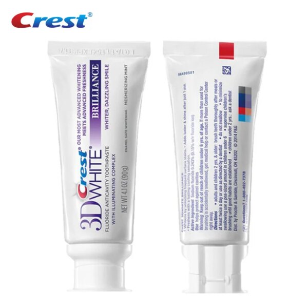 crest 3d white dentifrice blanc brillant au fluor, anti-cavité complexe