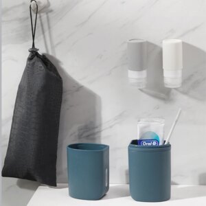 Boîte de voyage Portable pour brosse à dents, gobelet de lavage, bouteille, sac de rangement