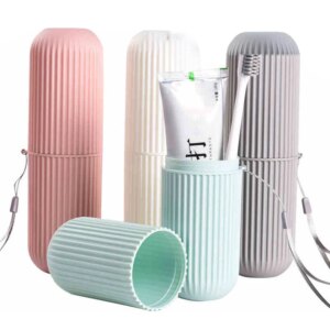 boîte de rangement de voyage pour brosse à dents, porte-brosse à dents, dentifrice, tasse, articles de toilette
