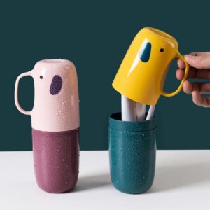 Porte brosse à dents portable de voyage, étui de rangement pour dentifrice, tasse de rangement domestique