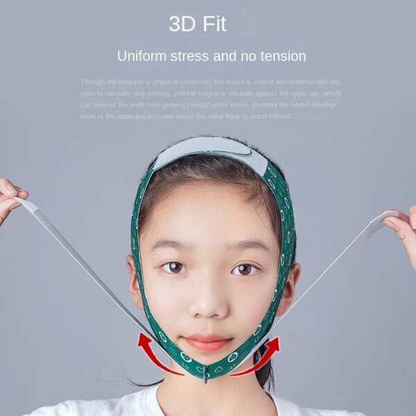 Masque de Sommeil en Forme de V – Sangle Mentonnière Réglable