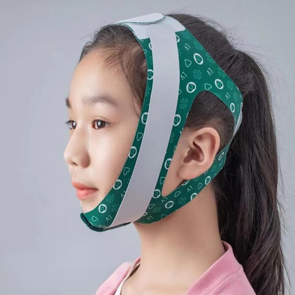 Masque de Sommeil en Forme de V – Sangle Mentonnière Réglable