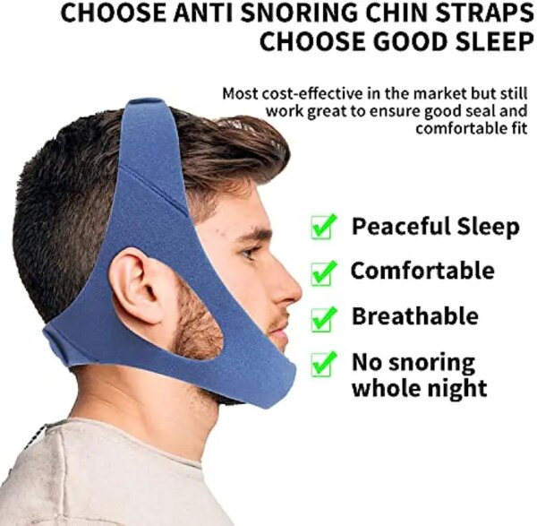 Mentonnière anti-âge confortable pour hommes et femmes, ceinture de couchage réglable, garde la bouche fermée