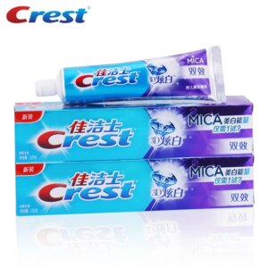 crest 3d white Dentifrice crête blanc Mica Double effet fluorure