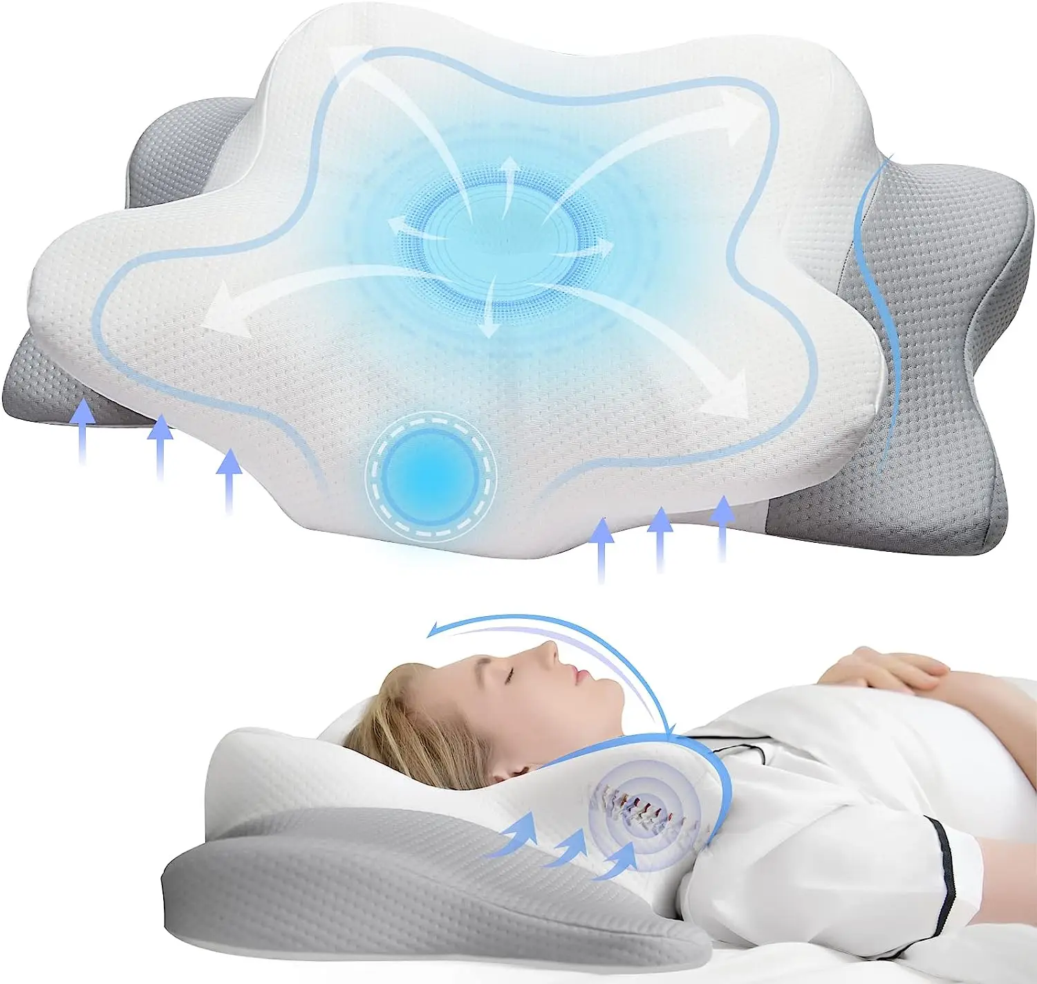 Oreiller Orthopédique Mémoire de Forme Ergonomique