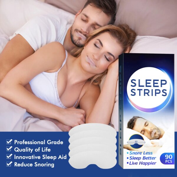 90/30Pcs Sommeil Bandes Bouche Bandes Anti-Ronflement