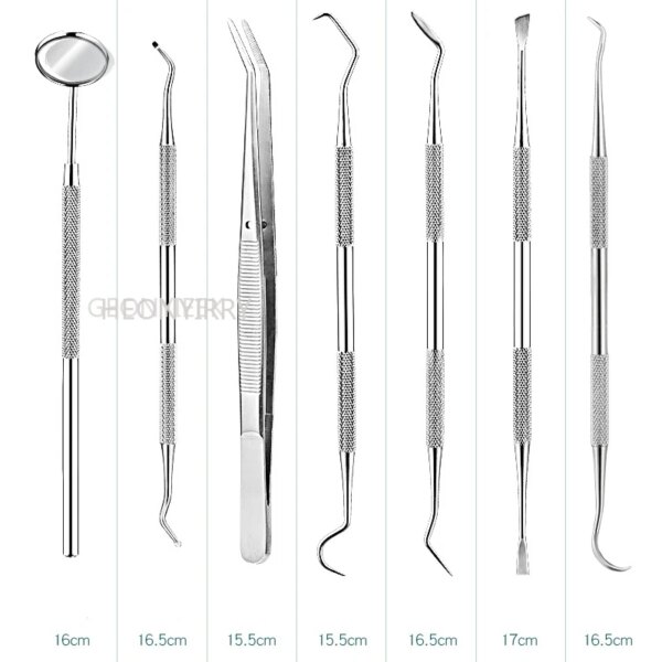 kit blanchiment dentaire professionnel Détartreur de Tartre et Faucille à Miroir Spatule de Sélection des Dents