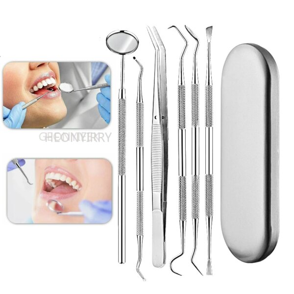 kit blanchiment dentaire professionnel Détartreur de Tartre et Faucille à Miroir Spatule de Sélection des Dents