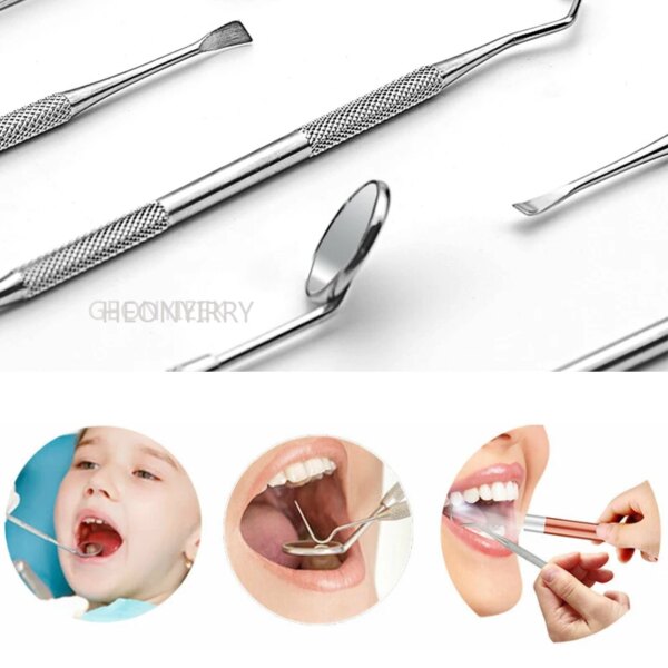 kit blanchiment dentaire professionnel Détartreur de Tartre et Faucille à Miroir Spatule de Sélection des Dents