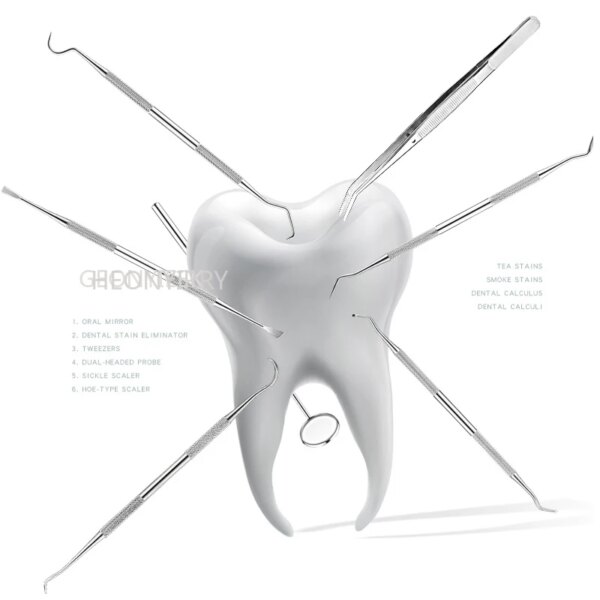 kit blanchiment dentaire professionnel Détartreur de Tartre et Faucille à Miroir Spatule de Sélection des Dents