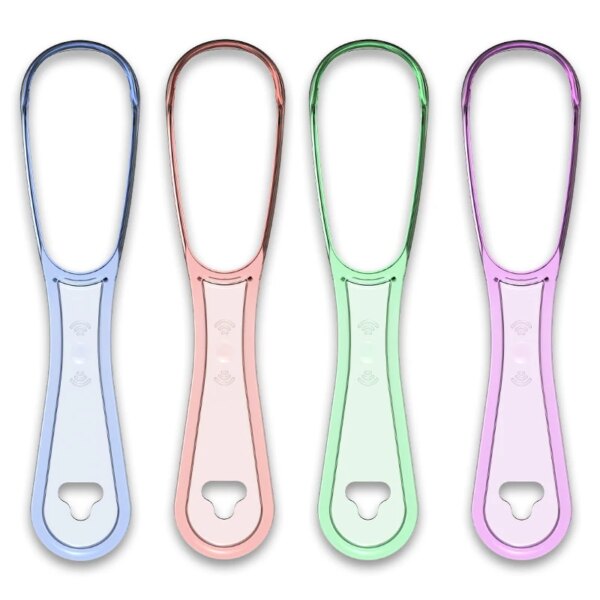 Grattoir de nettoyage de langue réutilisable, 1 pièce, multicolore, soins d'hygiène buccale, outil de brosse