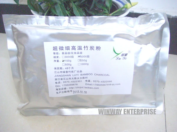 Charbon de bambou en poudre de qualité alimentaire, 100G