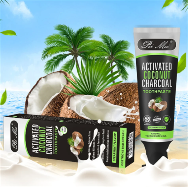 Dentifrice blanchiment des dents, poudre de charbon de coco actif