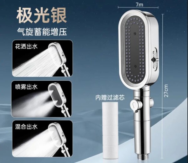 Pommeau de douche haute pression, nouveau design, 3 modes, filtre intégré, déterminer