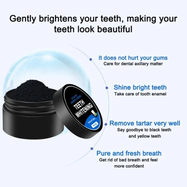 Poudre blanchiment dent, pour un sourire parfait, pas de mal sur l'émail ou la gomme