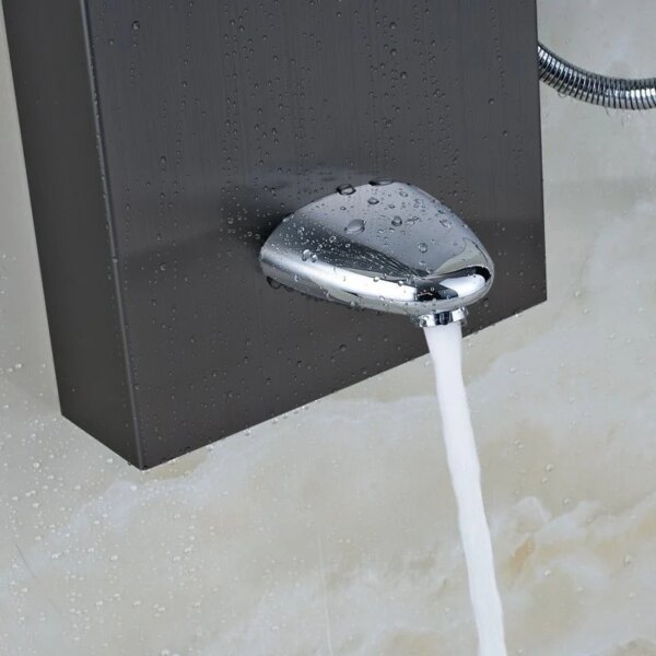 Monite colonne de douche grise avec Jets de Massage, en laiton massif