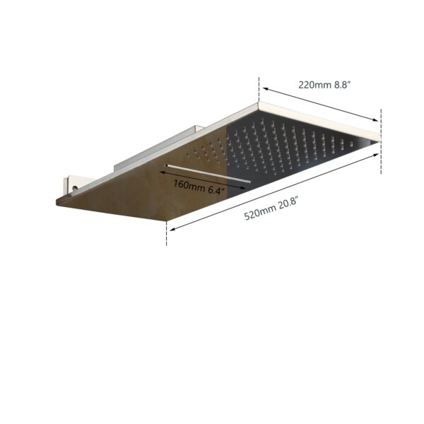 23152-fece31.jpg Ensemble de douche à effet pluie chromé, douchette à main en plastique, colonne de douche murale