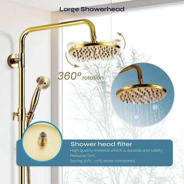 Ensemble de douche de bain à effet pluie en acier inoxydable