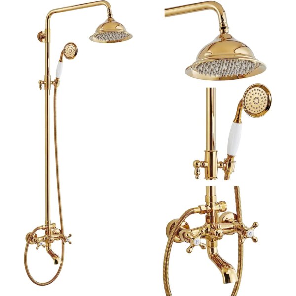 Ensemble de douche de bain à effet pluie en acier inoxydable