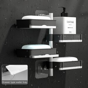 Porte-savon sans poinçonnage rotatif 2/3/4 couches boîte à savon conteneur