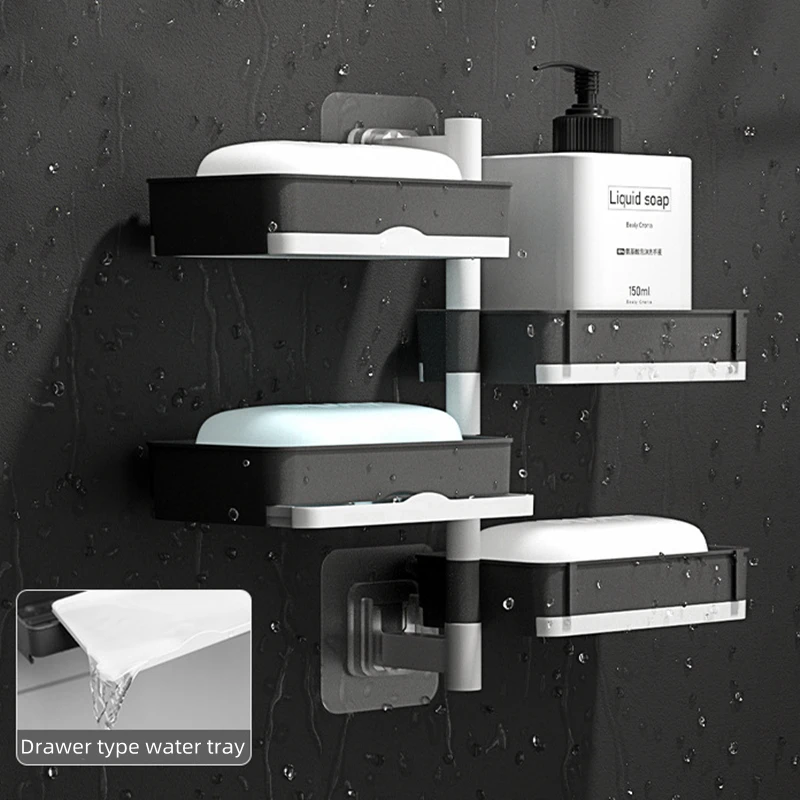 Porte-savon mural rotatif sans perçage – Boîte de  - Porte savon douche chez blanchimo.fr