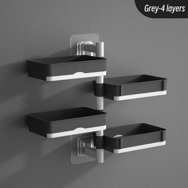 Porte-savon sans poinçonnage rotatif 2/3/4 couches boîte à savon conteneur