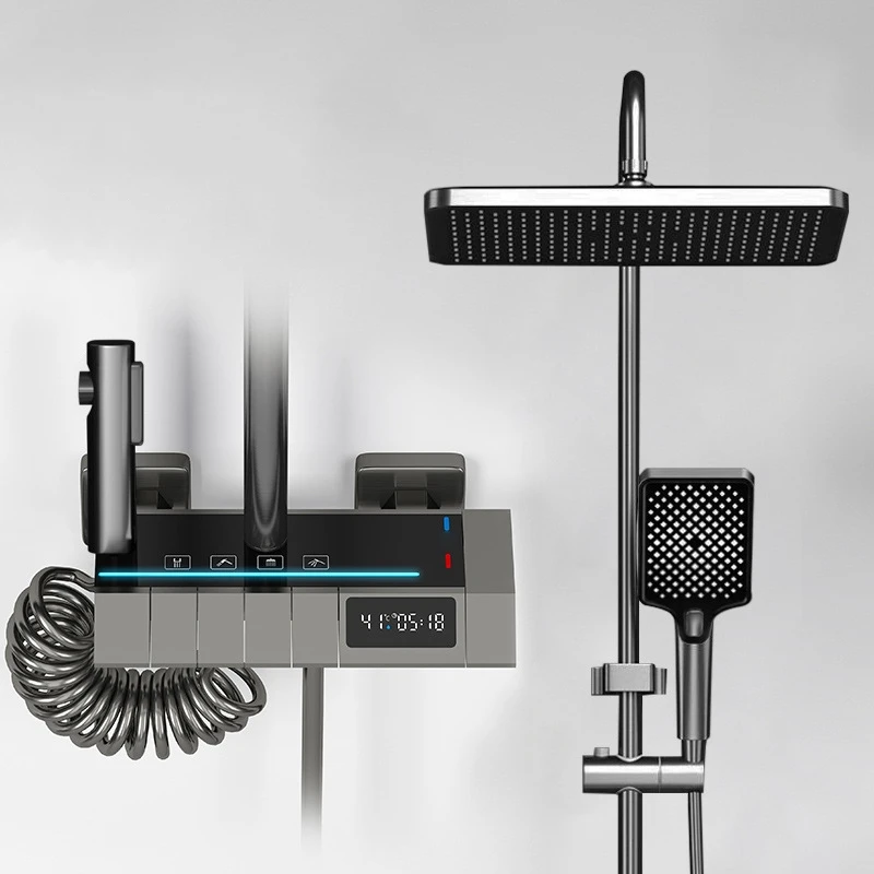 Ensemble de douche thermostatique avec affichage numérique LED