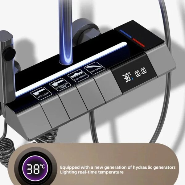 23532-63f86c.jpg Système de douche HOShower à lumière LED, ensemble de pommeau de douche, miroir en laiton