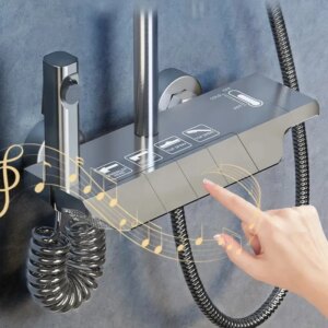 Ensemble de douche canonique à affichage numérique, thermodouche chaude et froide