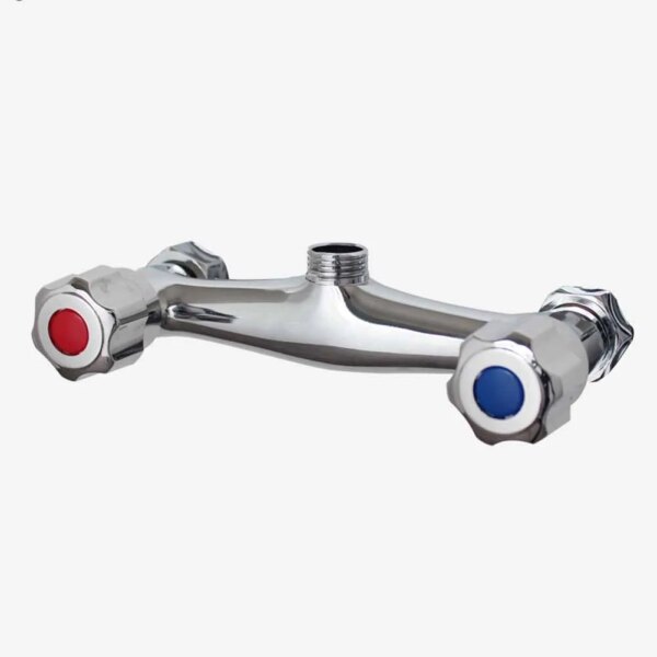 Robinet mural en laiton chromé – Mitigeur eau chaude et froide double