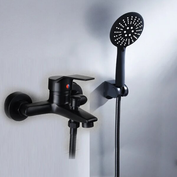 Robinet de douche Finition noire Nouvelle douche murale PLANHO Bathtub Déterminer la douche