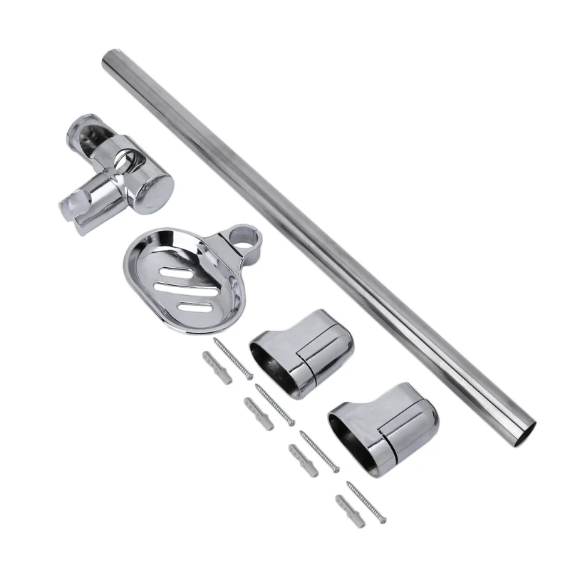 Ensemble de tige de douche avec porte-savon – Barre coulissante