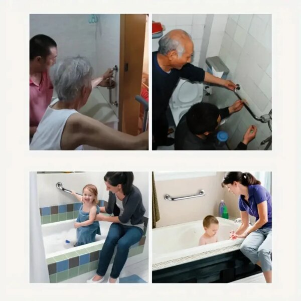 barre de maintien douche d'appui de douche en acier inoxydable, barre d'appui de sécurité, poignée HOBalance