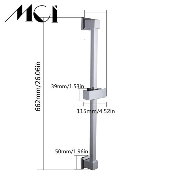 Barre coulissante de douche Mci-AC049 – Rail réglable inox