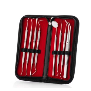 kit blanchiment dentaire professionnel Miroir dentaire en acier inoxydable, 6 pièces/8 pièces