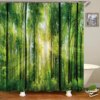 Rideau de douche forêt impression 3D – Décoration nature