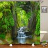Rideau de douche forêt impression 3D – Décoration nature