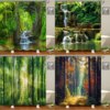 Rideau de douche forêt impression 3D – Décoration nature