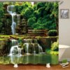 Rideau de douche forêt impression 3D – Décoration nature