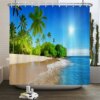 Rideau de douche paysage plage 3D – Décoration mer & ambiance