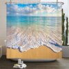 Rideau de douche paysage plage 3D – Décoration mer & ambiance