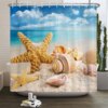 Rideau de douche paysage plage 3D – Décoration mer & ambiance