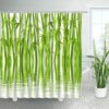 Ensemble de Rideaux de Douche en Bambou Imprimé, Vermont Japonais, Printemps, Nature Tan
